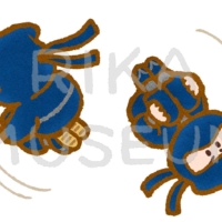 A ninja doing somersaults 宙返りをする忍者のイラスト