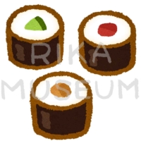 Rolled sushi 海苔巻きのイラスト