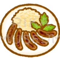 Nuremberger bratwurst ドイツの美味しそうなニュルンベルガーソーセージのイラスト