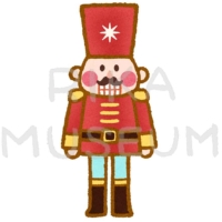 クリスマスの可愛いくるみ割り人形のイラスト