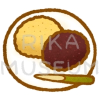 Rice ball in sweet red bean paste おはぎのイラスト