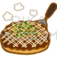 Savory Japanese pancake お好み焼きのイラスト