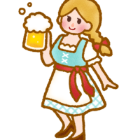 オクトーバーフェストの可愛い女性のイラスト