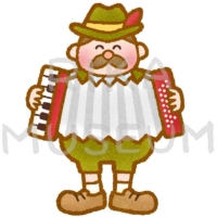 Man playing the accordion オクトーバーフェストでアコーディオンを弾く男性のイラスト