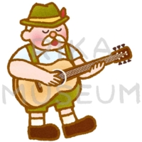 Man playing the guitar オクトーバーフェストでギターを弾く男性のイラスト