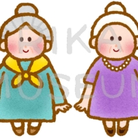 可愛いおばあさんのイラスト