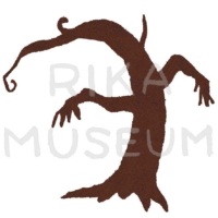 おばけの木のシルエットのイラスト