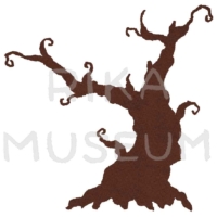 古い木のシルエットのイラスト