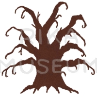 古い木のシルエットのイラスト