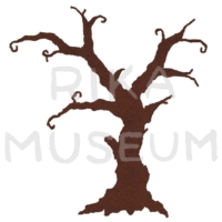 古い木のシルエットのイラスト