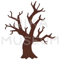 古い木のシルエットのイラスト