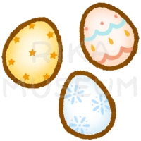 可愛くペイントされたイースターの卵のイラスト