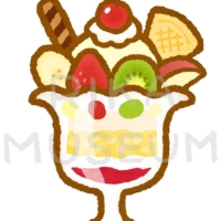 Fruit parfait 美味しそうなフルーツパフェのイラスト