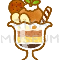 Chocolate parfait 美味しそうなチョコレートパフェのイラスト