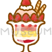 Strawberry parfait 可愛くて美味しそうなストロベリーパフェのイラスト