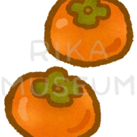 秋の味覚の柿のイラスト