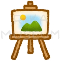 Easel and canvas イーゼルとキャンバスのイラスト