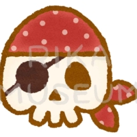 アイパッチを付けた海賊のイラスト