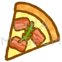 美味しそうなベーコンのピザのイラスト