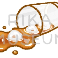 こぼれた飲み物のイラスト