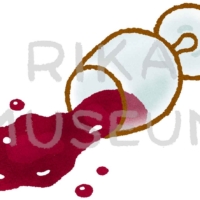 こぼれたワインのイラスト