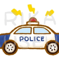 サイレンを鳴らすパトカーのイラスト