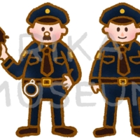 銃を持った警察官のイラスト