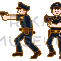 銃を構える警察官のイラスト