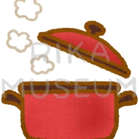 赤い深鍋のイラスト