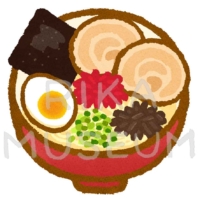 Ramen in pork bone soup とんこつラーメンのイラスト