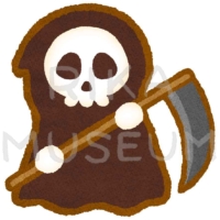 大きな鎌を持った死神のイラスト