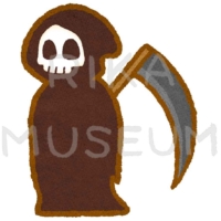 大きな鎌を持った死神のイラスト