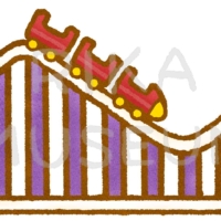遊園地のジェットコースターのイラスト