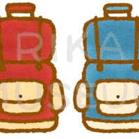 旅行用リュックサックのイラスト
