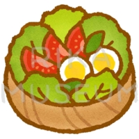 トマトとゆで卵のサラダのイラスト