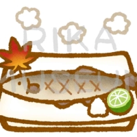 Grilled pacific saury 焼き秋刀魚のイラスト