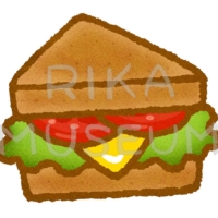 美味しそうなハムとチーズのサンドウィッチのイラスト