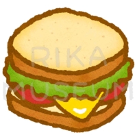 美味しそうなトマトとチーズのサンドウィッチのイラスト