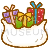 サンタクロースのプレゼントの袋のイラスト