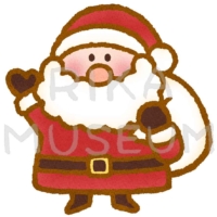 手を振る可愛いサンタクロースのイラスト