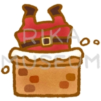 煙突に入ろうとしているサンタクロースのイラスト