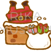 煙突に入ろうとしているサンタクロースのイラスト
