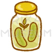 Pickles 瓶に入った美味しそうなピクルスのイラスト