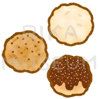 Famous confection in Rothenburg ob der Tauber ドイツのローテンブルクの銘菓である美味しそうなシュネーバルのイラスト