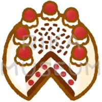 Black Forest cake ドイツの銘菓である黒い森のさくらんぼケーキのイラスト