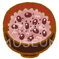 Rice cooked with red beans お赤飯のイラスト