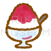 Strawberry flavored shaved ice いちごのかき氷のイラスト
