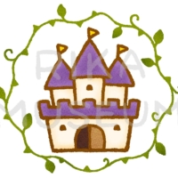 童話の眠り姫のお城のイラスト