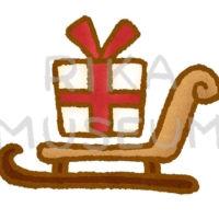 プレゼントを積んだ橇のイラスト