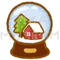 可愛いスノードームのイラスト